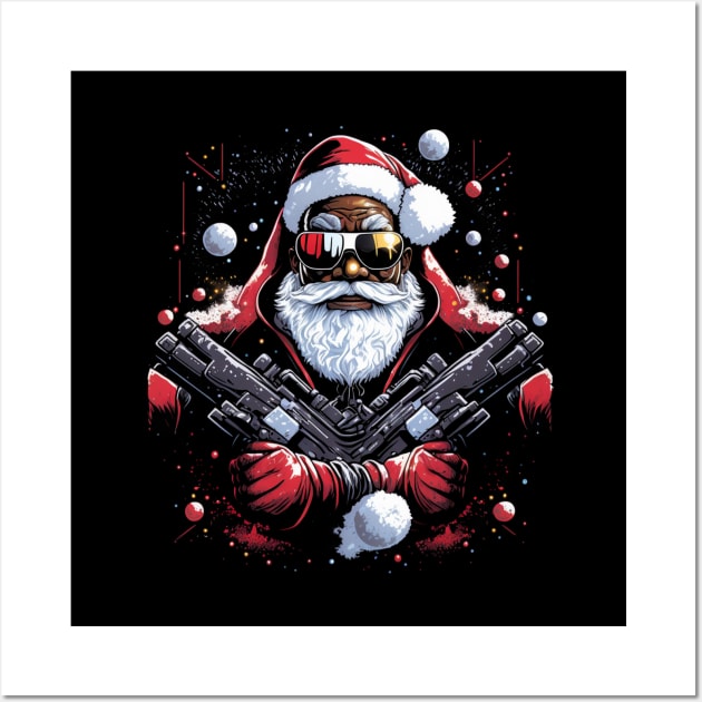 Hood Santa, Black Santa, Afro Santa, Black Christmas Wall Art by UrbanLifeApparel